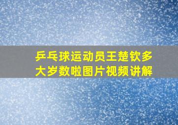 乒乓球运动员王楚钦多大岁数啦图片视频讲解