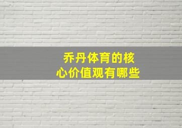 乔丹体育的核心价值观有哪些