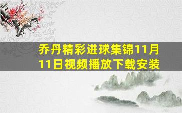 乔丹精彩进球集锦11月11日视频播放下载安装