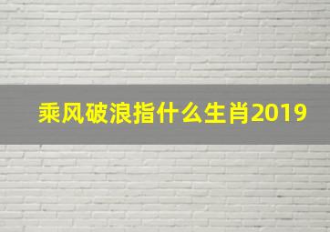 乘风破浪指什么生肖2019