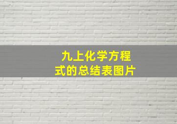 九上化学方程式的总结表图片