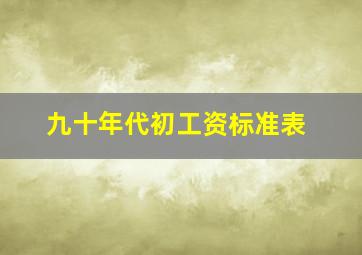 九十年代初工资标准表