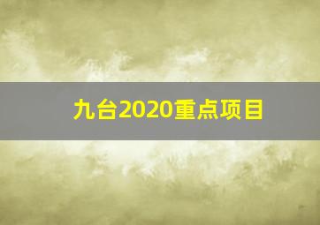 九台2020重点项目