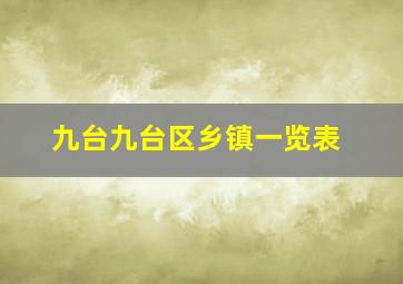 九台九台区乡镇一览表