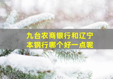 九台农商银行和辽宁本钢行哪个好一点呢