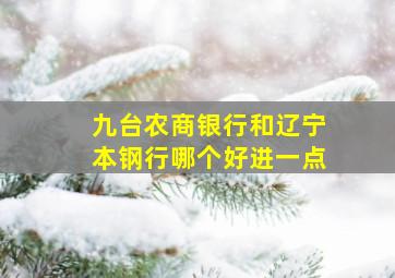 九台农商银行和辽宁本钢行哪个好进一点