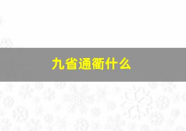 九省通衢什么