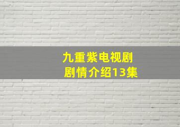 九重紫电视剧剧情介绍13集