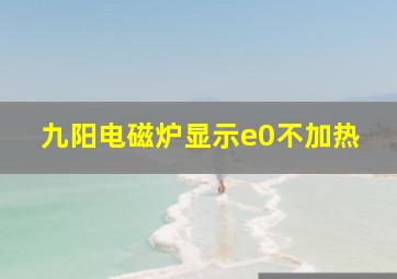 九阳电磁炉显示e0不加热