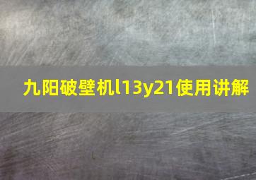 九阳破壁机l13y21使用讲解