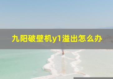 九阳破壁机y1溢出怎么办