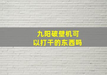 九阳破壁机可以打干的东西吗