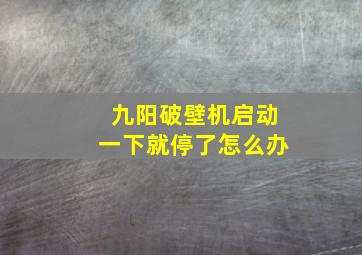 九阳破壁机启动一下就停了怎么办