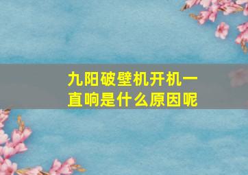 九阳破壁机开机一直响是什么原因呢