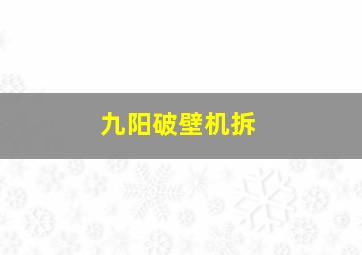 九阳破壁机拆