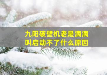 九阳破壁机老是滴滴叫启动不了什么原因