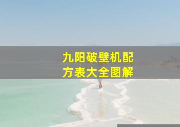 九阳破壁机配方表大全图解