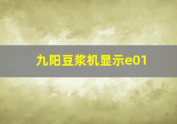 九阳豆浆机显示e01