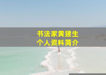 书法家黄建生个人资料简介