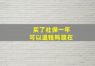 买了社保一年可以退钱吗现在