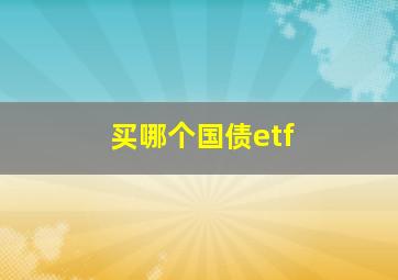 买哪个国债etf