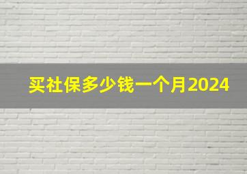 买社保多少钱一个月2024