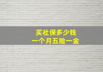 买社保多少钱一个月五险一金