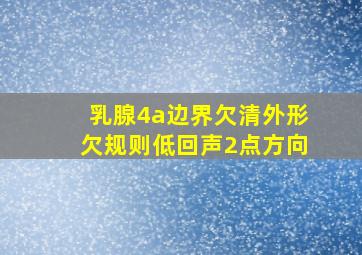 乳腺4a边界欠清外形欠规则低回声2点方向