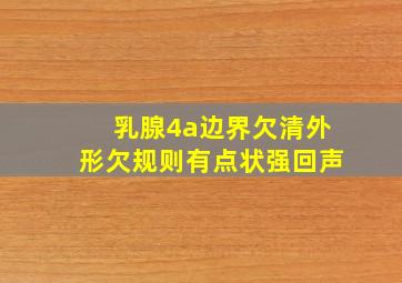 乳腺4a边界欠清外形欠规则有点状强回声