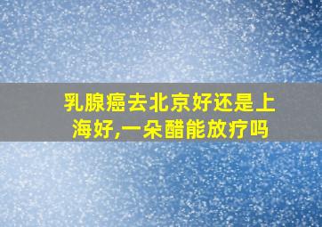 乳腺癌去北京好还是上海好,一朵醋能放疗吗