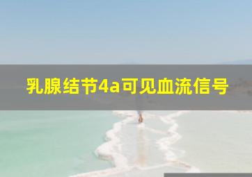 乳腺结节4a可见血流信号