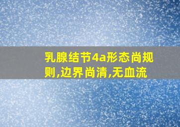 乳腺结节4a形态尚规则,边界尚清,无血流