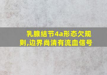 乳腺结节4a形态欠规则,边界尚清有流血信号