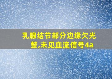 乳腺结节部分边缘欠光整,未见血流信号4a