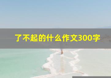 了不起的什么作文300字