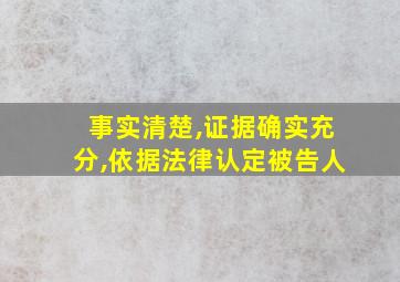 事实清楚,证据确实充分,依据法律认定被告人