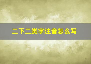 二下二类字注音怎么写