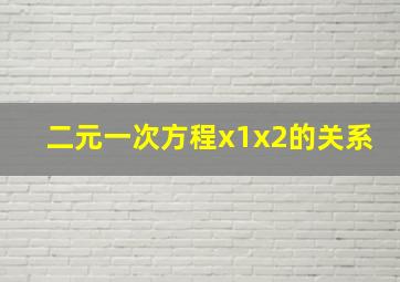 二元一次方程x1x2的关系