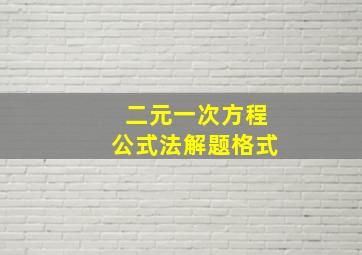 二元一次方程公式法解题格式