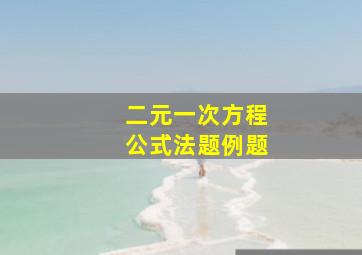 二元一次方程公式法题例题