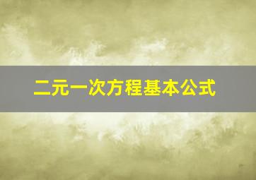 二元一次方程基本公式