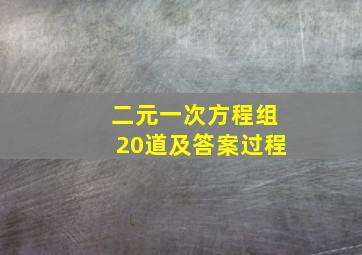 二元一次方程组20道及答案过程