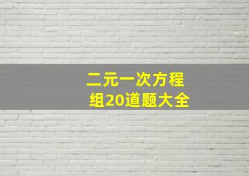 二元一次方程组20道题大全