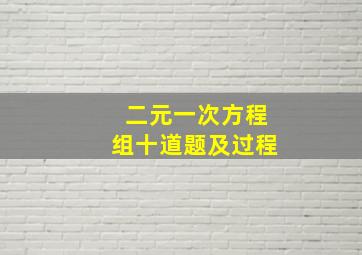 二元一次方程组十道题及过程