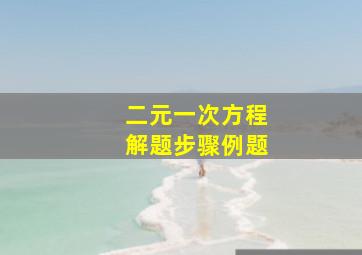 二元一次方程解题步骤例题