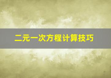 二元一次方程计算技巧