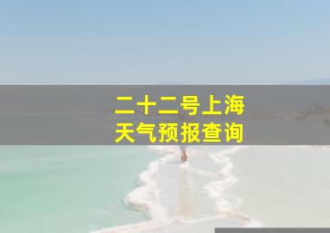 二十二号上海天气预报查询