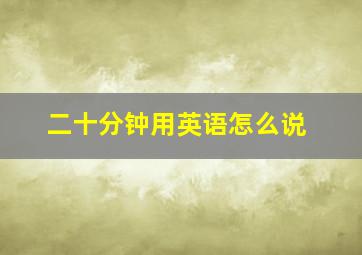 二十分钟用英语怎么说