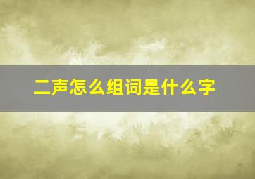 二声怎么组词是什么字