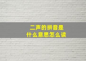 二声的拼音是什么意思怎么读